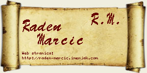 Raden Marčić vizit kartica